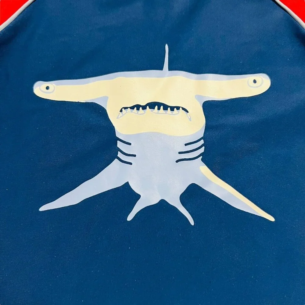 Mini Boden 3-4Y Raglan Shark Rashguard Swim Shirt